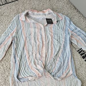 Style & Co. Multicolor Striped Button-Down Shirt